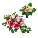 Stroik KOMPLET na grób kompozycja na cmentarz RÓŻE wiązanka bukiet